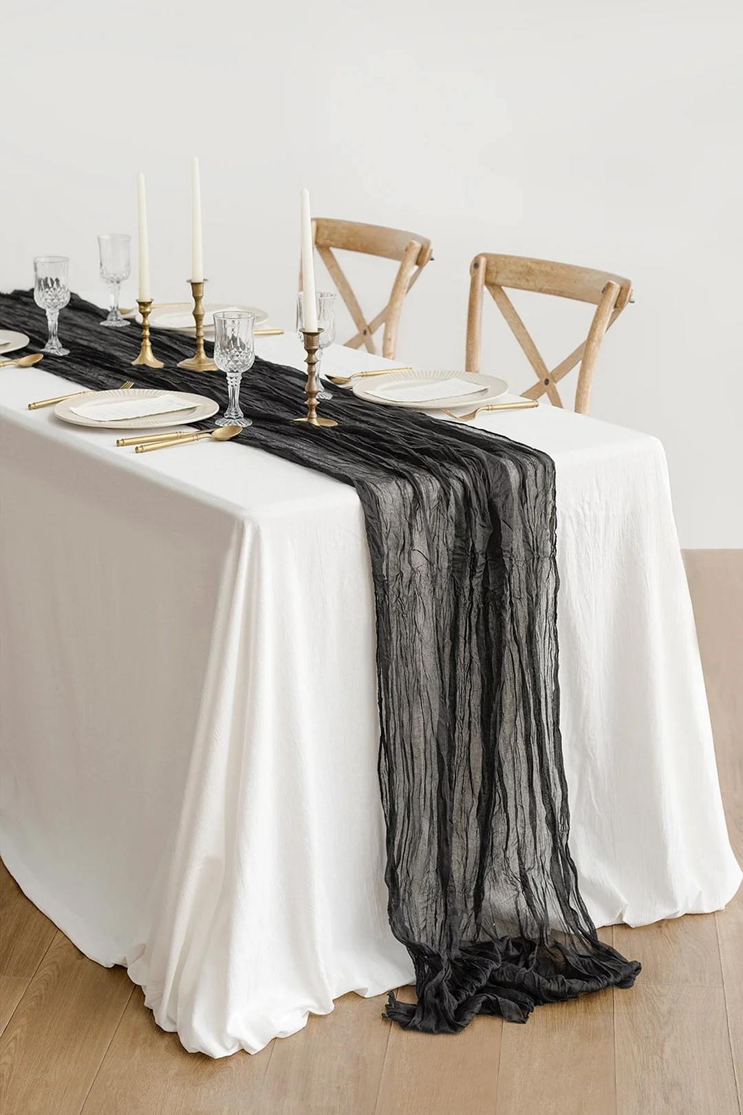 Rustic Gauze Cheesecloth Table Runner 35" w x 10ft/14ft - 15 colors
