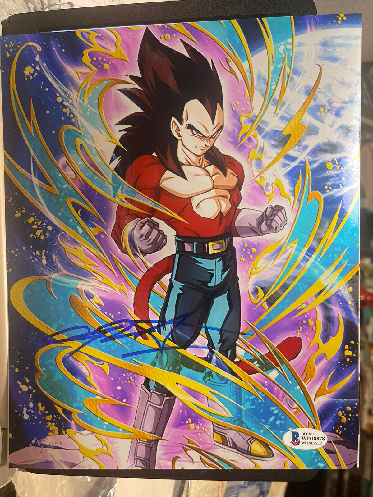 CHRISTOPHER SABAT SIGNED 8x10 Photo Poster painting! DRAGONBALL Z! SUPER SAYIAN VEGETA BECKETT