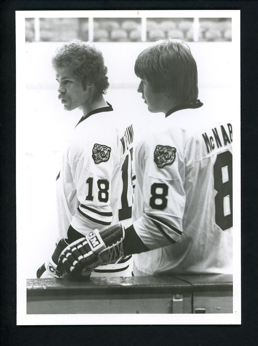 Peter McNab & John Wensink circa 1970's Original Photo Poster painting Boston Bruins