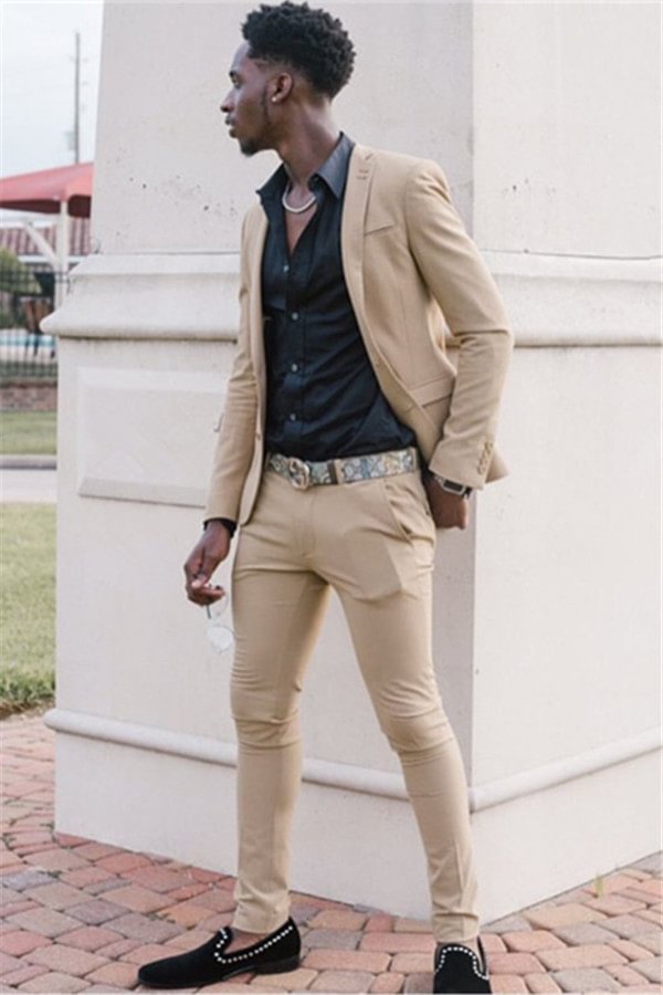 Bellasprom Fashion Khaki Elegant Groom And Groomsmen Suits Online