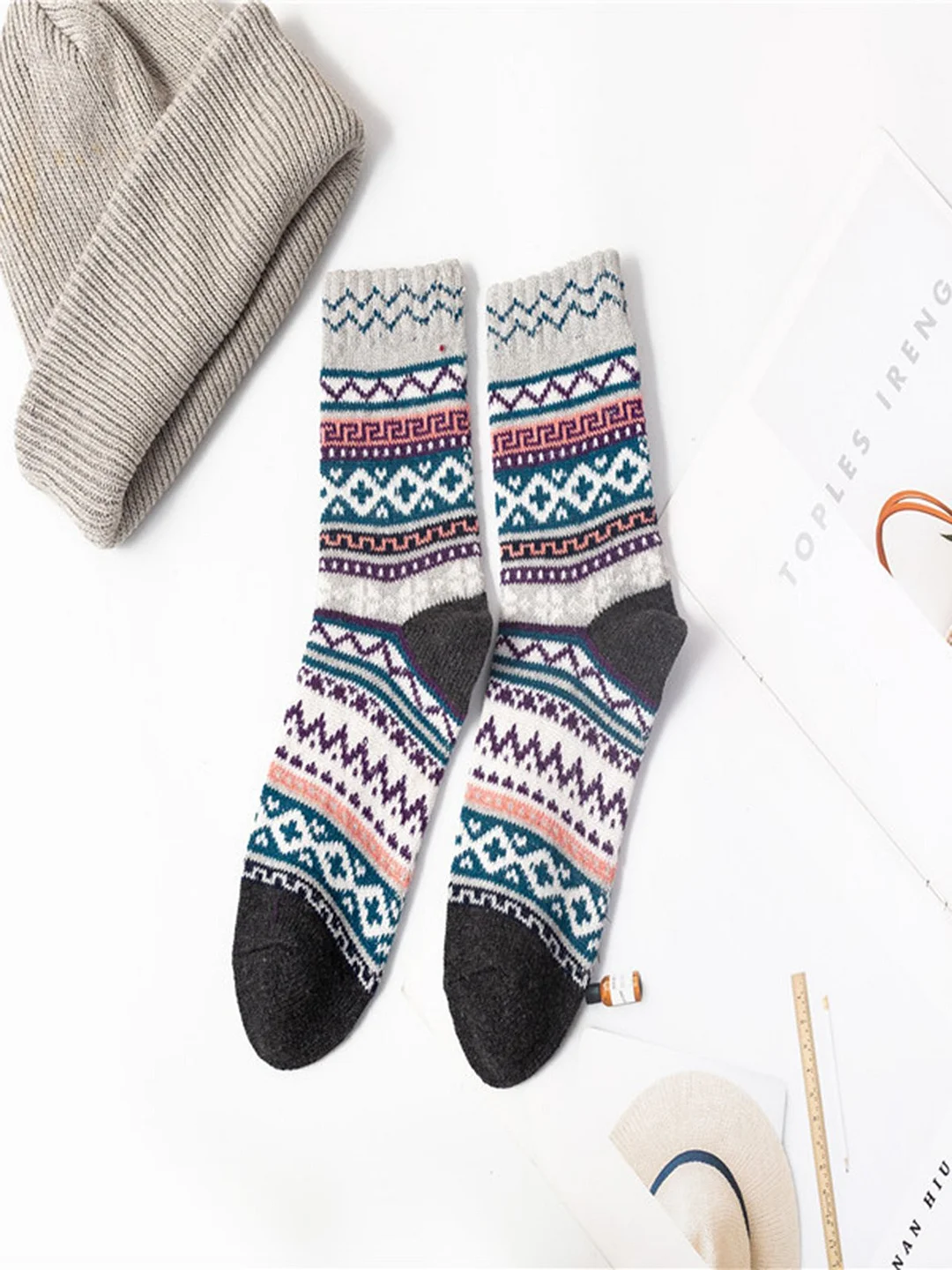 Casual Ethnic Pattern Rabbit Velvet Socks | EGEMISS