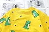 Kid Baby Boys Sets Dinosaur Printed Top + Denim Overalls 2Pcs Suits
