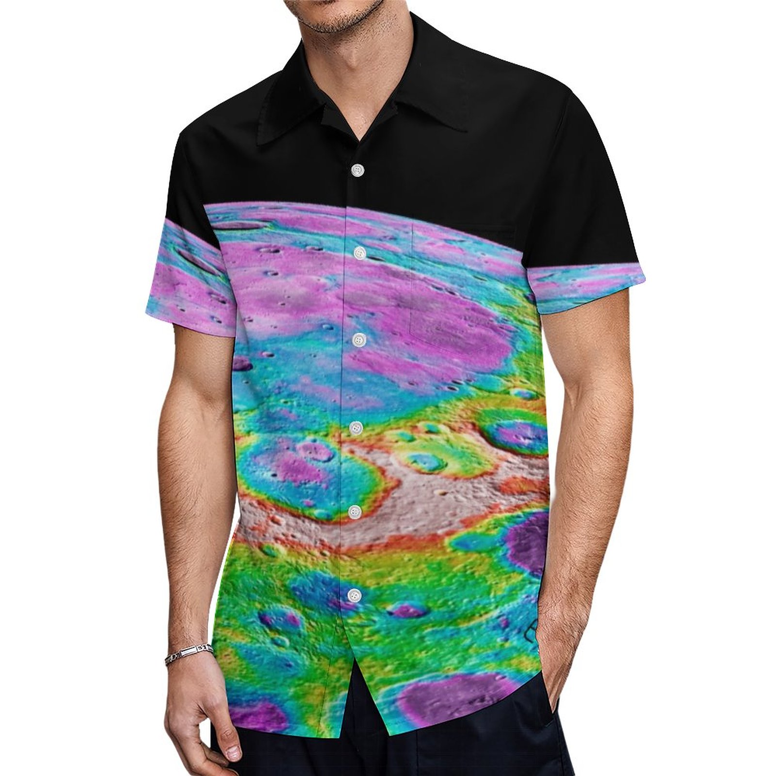 Zodiac Gemini Celestial Mercury Planet Typography Hawaiian Shirt Mens Button Down Tropical Hawaii Beach Shirts