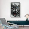 DIY Full Round Drill Diamond Painting 5D ferocious wolf Poster Kit