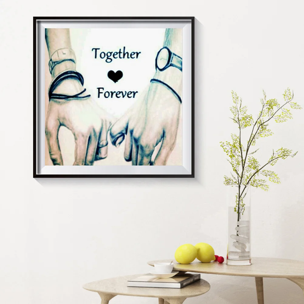 Diamond Painting - Full Round Drill - Lovers Hold Hands(30*30cm)