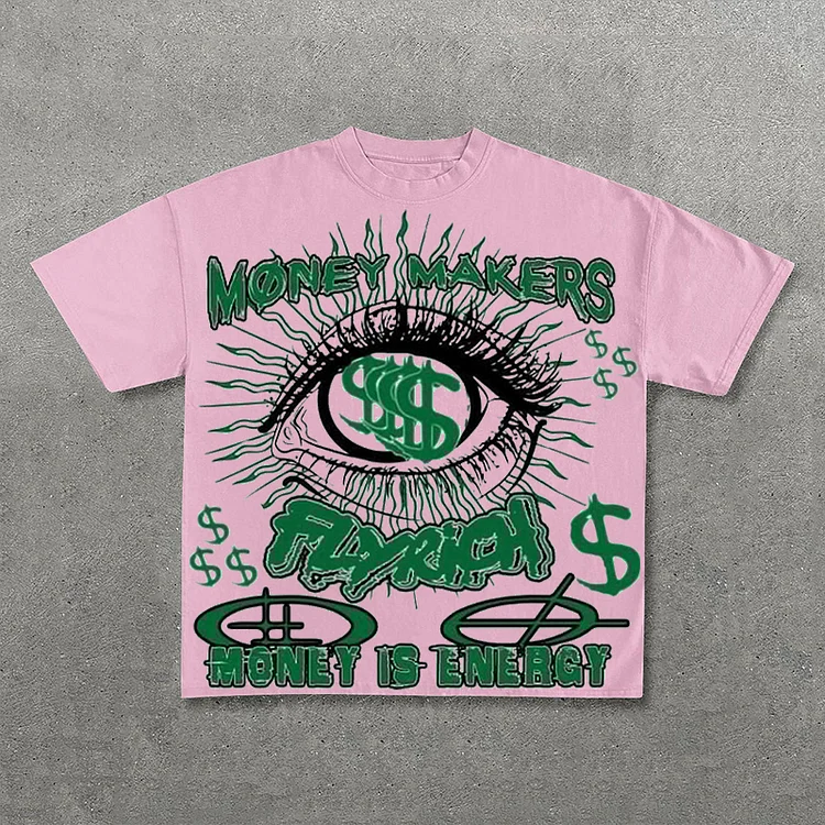 VChics Money Makers Graphics Fly Rich Printed Casual T-Shirt