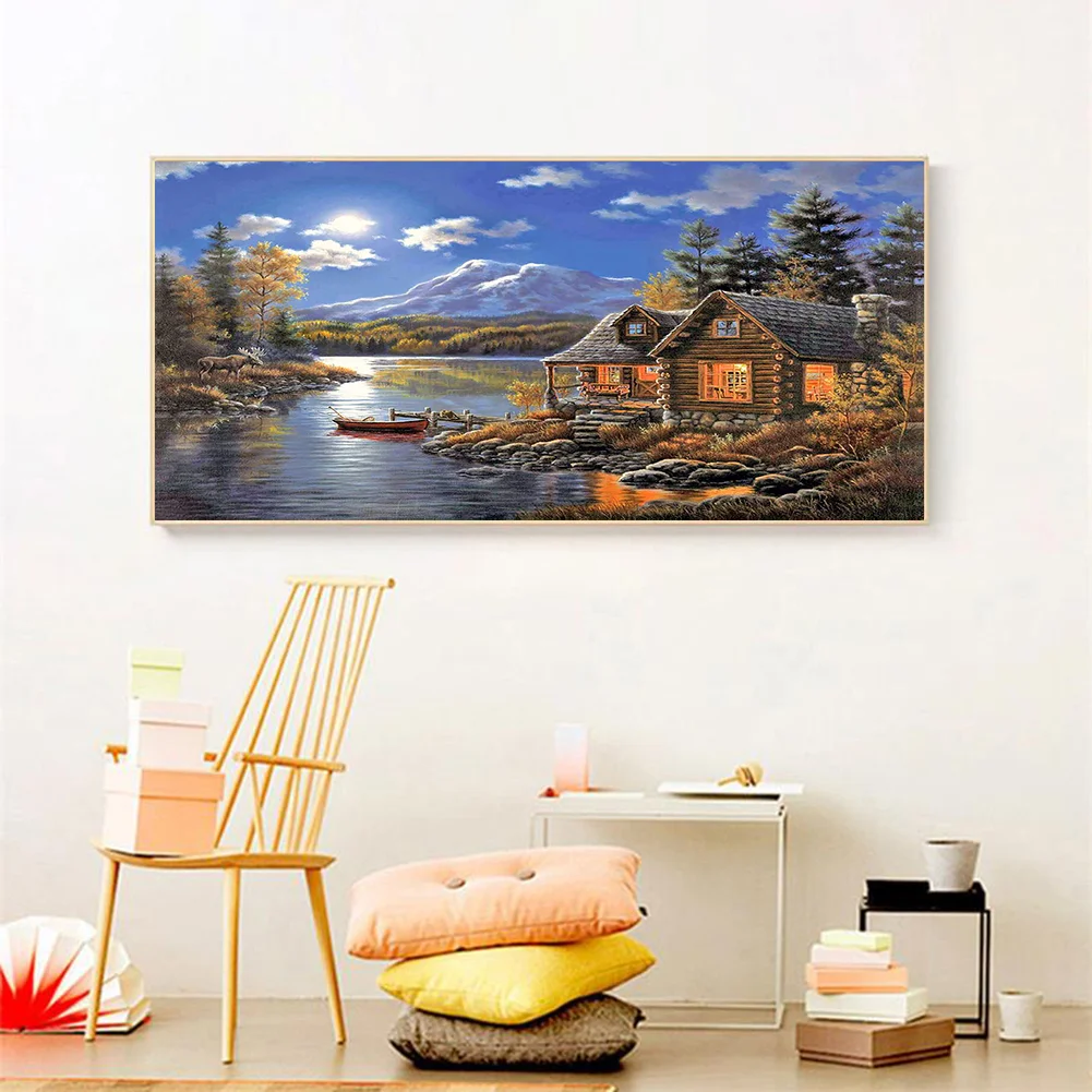 Diamond Painting - Full Round Drill - Riverside Lodge(80*40cm)
