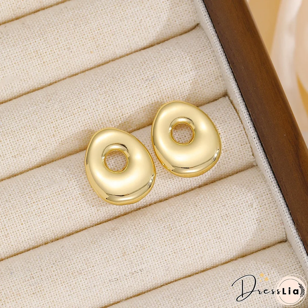 18K Gold-Plated Bubble Letter Stud Earrings