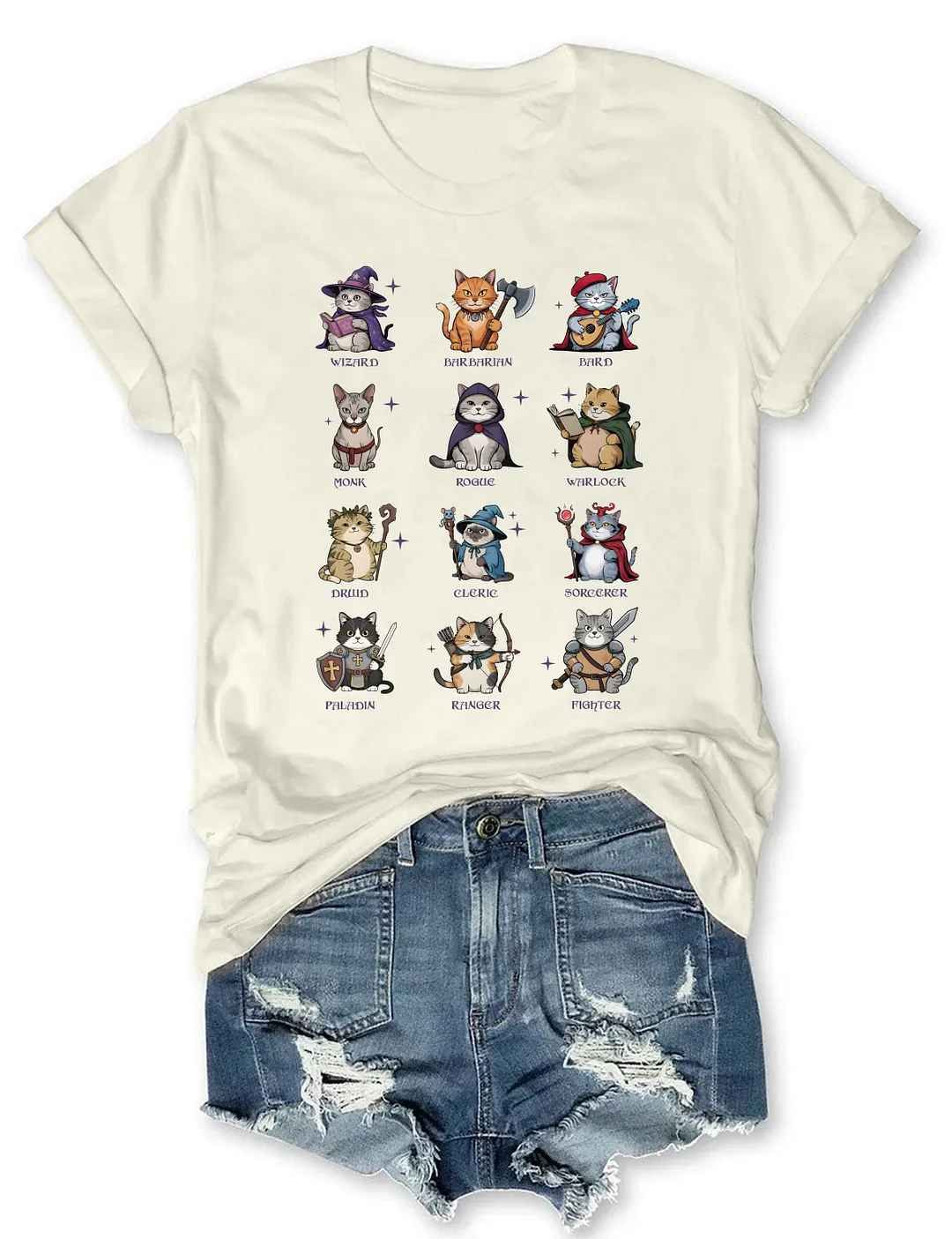 Dungeons And Cats Role Playing T-shirt