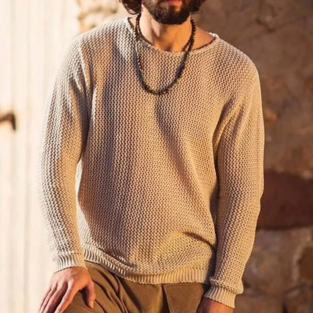 Men's Round Neck Casual Woolen Top