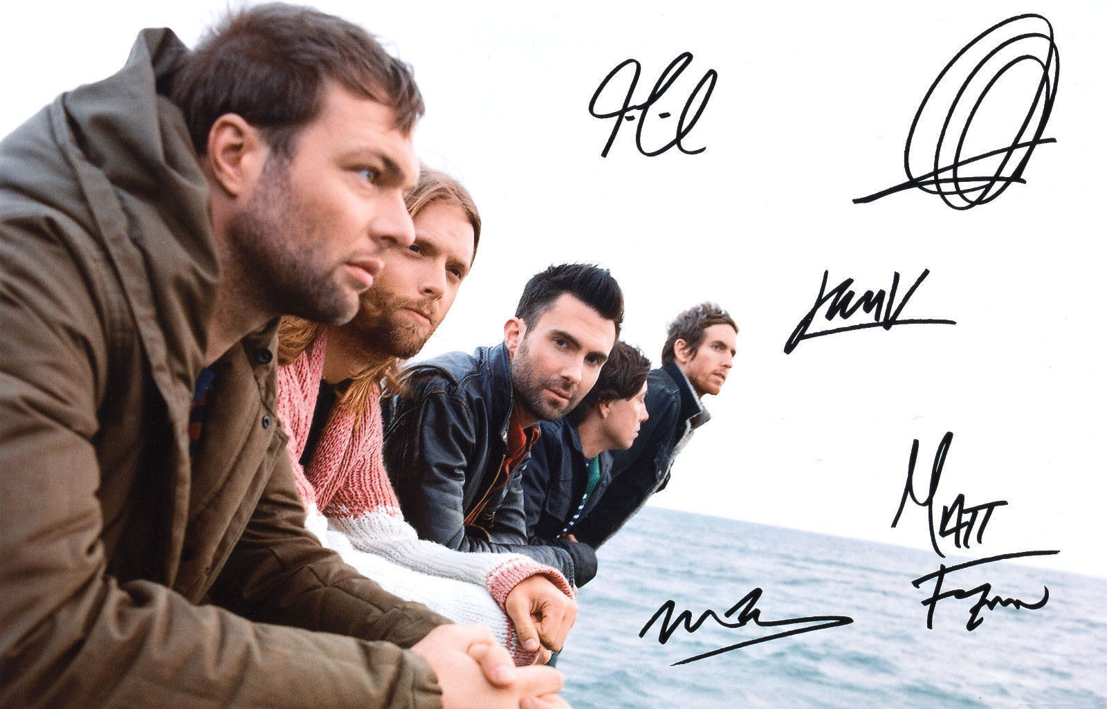 MAROON 5 ENTIRE GROUP AUTOGRAPH SIGNED PP Photo Poster painting POSTER