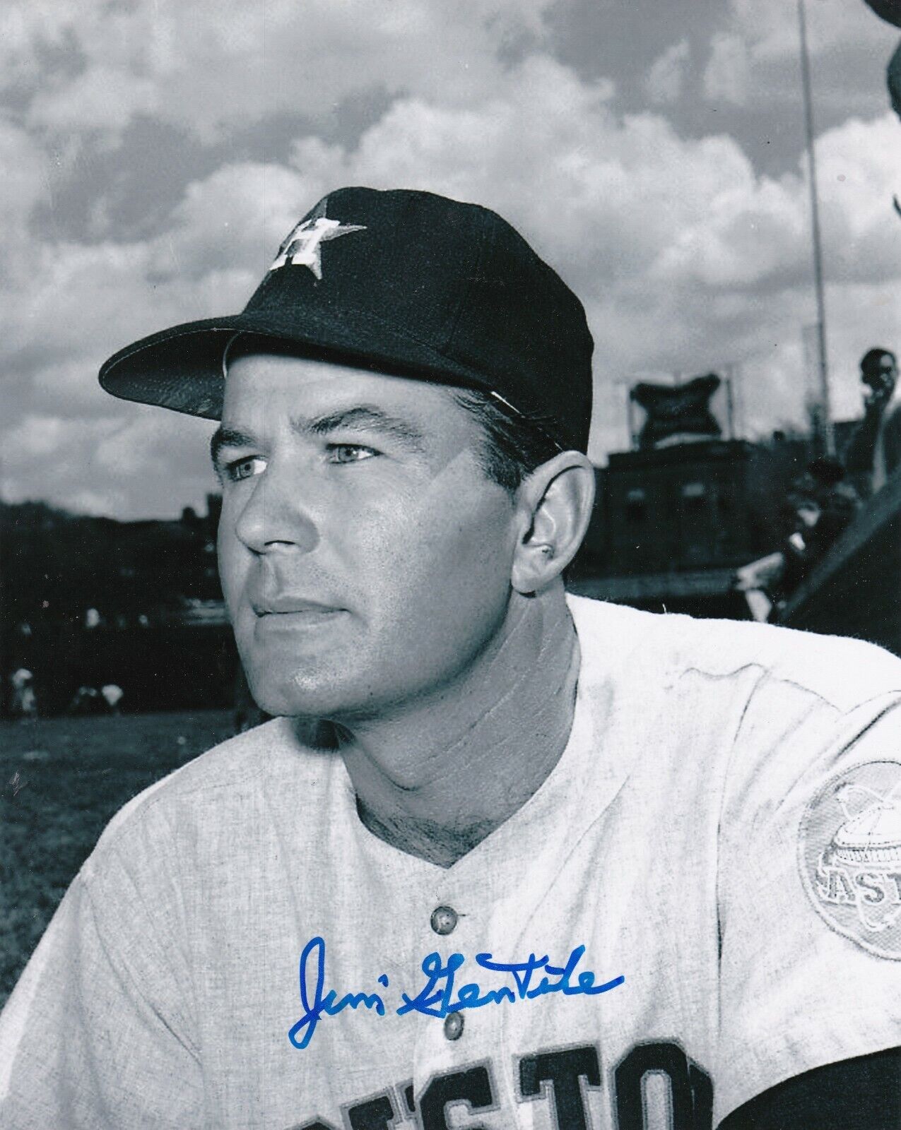 JIM GENTILE HOUSTON ASTROS ACTION SIGNED 8x10