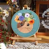 Cat Flower-DIY Embroidery Kit with Pattern Cotton Threads Needles Hoop 30*30cm/11.81*11.81in tapestrymarket