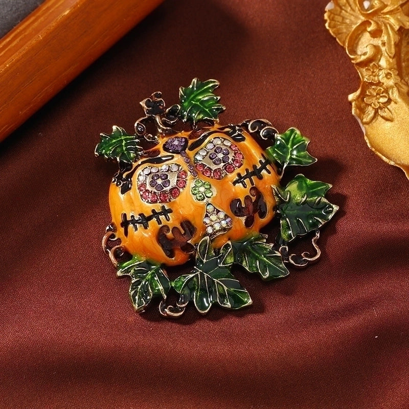 Funny Pumpkin Alloy Inlay Rhinestones Unisex Brooches