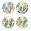(US Local)[Upgrade]4Pcs Acrylic Special Shape Butterfly DIY Waterproof Diamond Painting Coaster