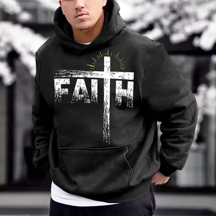 BrosWear Men's Personalized Jesus Pattern Casual Hoodie