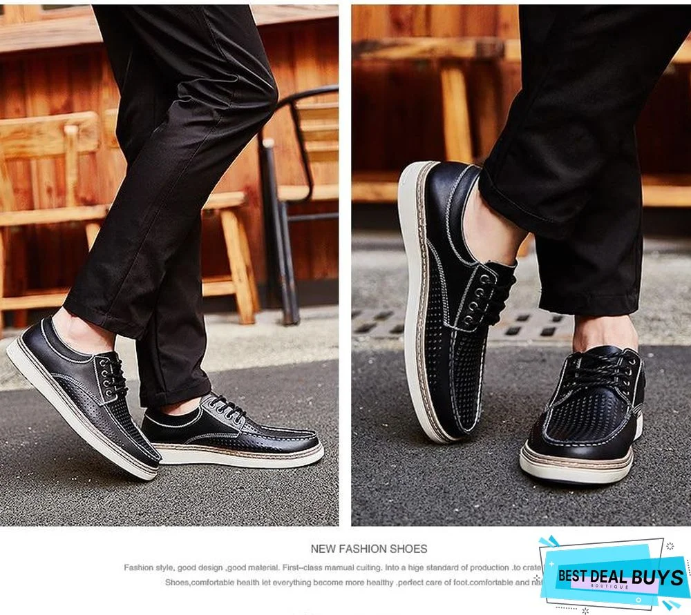 Leather Boat Shoes Casual Flats Moccasins Homme Driving Loafers Shoes Slip On Shoes