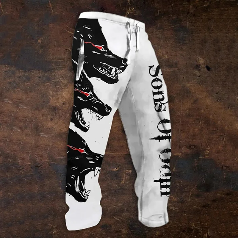 Viking Printing Casual Train Sweatpants
