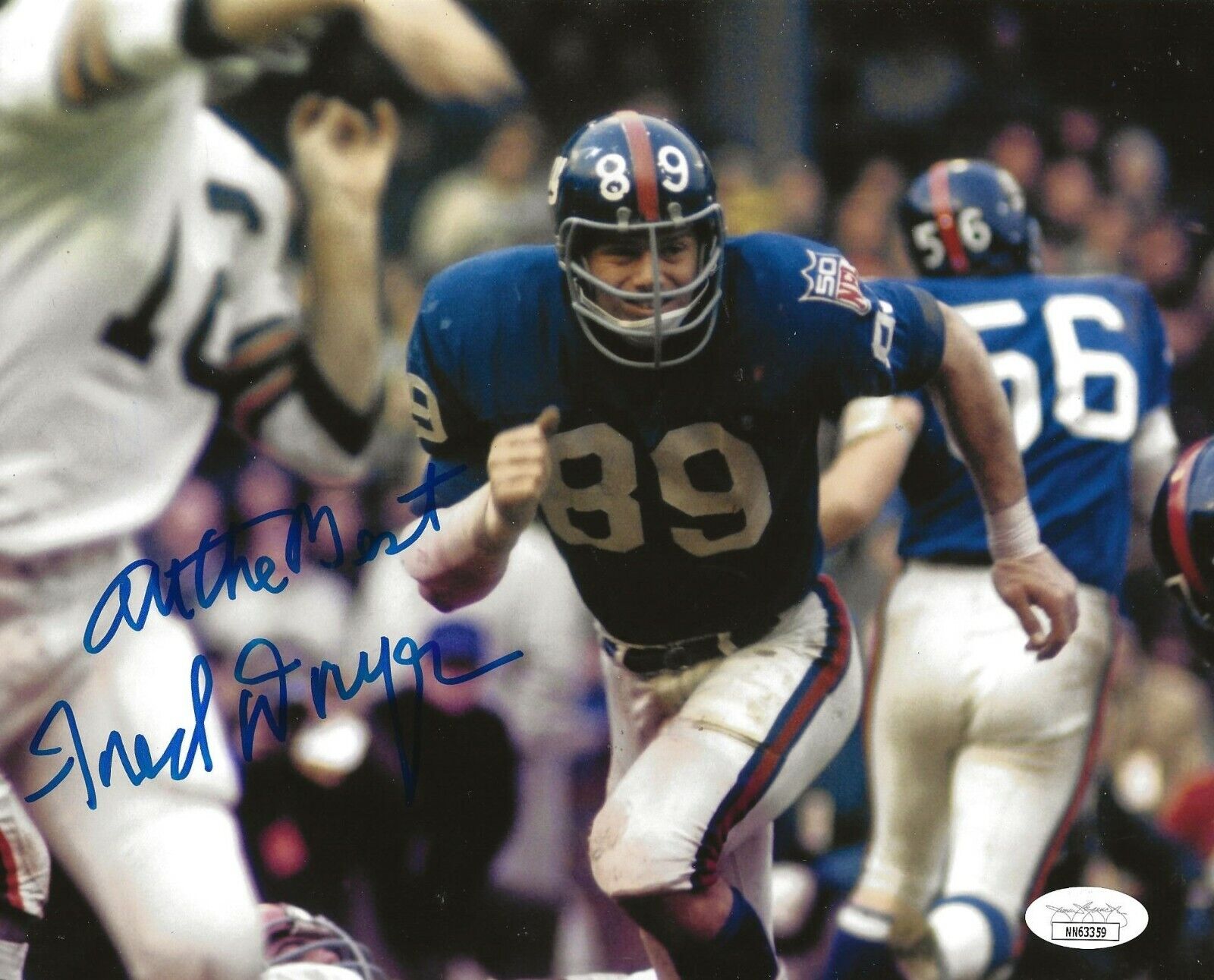 Fred Dryer signed New York Giants 8x10 Photo Poster painting autographed 2 JSA