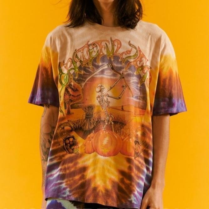 Mens Vintage round neck printed short-sleeved t-shirts