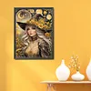 Black And Gold Witch-14CT Stamped Cross Stitch 40*53cm/15.75*20.87in