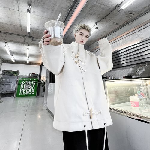 Dawfashion-Ins Casual Stand-up Collar Oversize Coat Jacket-Yamamoto Diablo Clothing