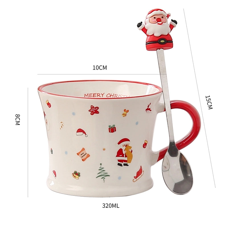 Christmas Cute Christmas Tree Santa Claus Ceramics Mug 1 Piece