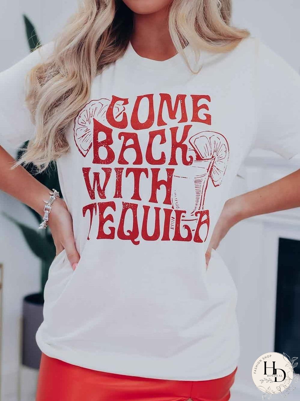 White Tequila Lover's Graphic T Shirt