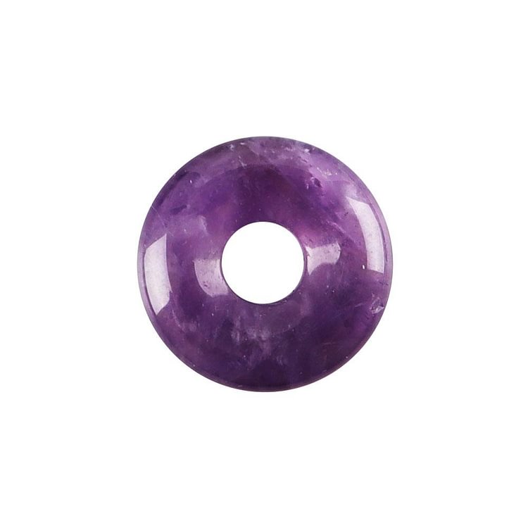 Amethyst Natural Multi Color Circle Crystal Donut Pendant DIY Jewelry