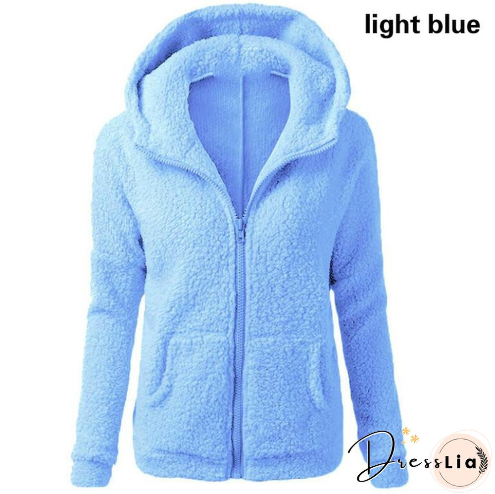 Woman Clothes Warm Autumn Winter Thicken Fleece Coat Zip Up Hooded Slim Parka Jacket Overcoat Woman Hoodie Plus SizeS-5XL