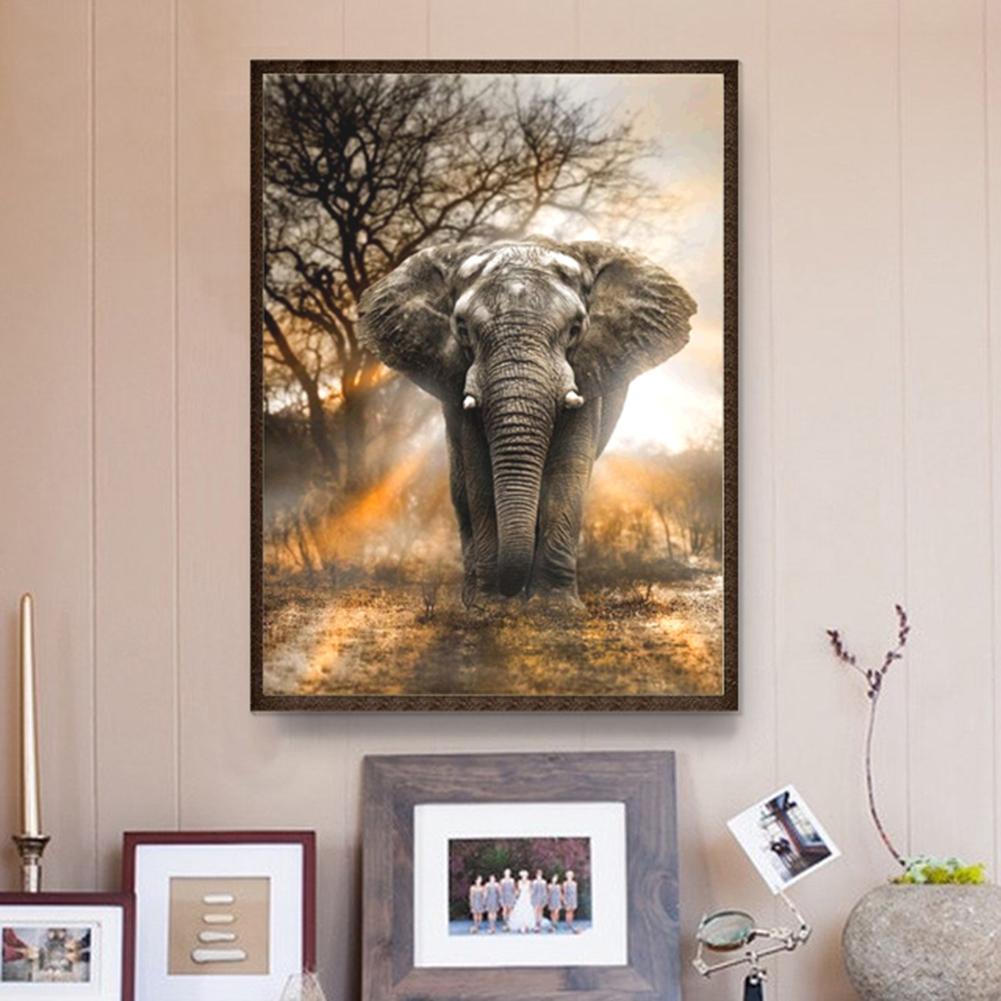 

(Multi-Size) Standing Elephant - Round/Square Drill Diamond Painting - 40*30CM, Round diamond 40*50cm, 501 Original