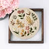 Flower-DIY Embroidery Kit with Pattern Cotton Threads Needles Hoop 30*30cm/11.8*11.8in