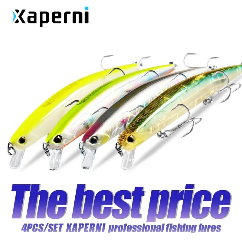 Xaperni Hot sales 4pcs/set 14cm 18g Dive 2m Hard Fishing Lure Crank Bait Lake River Fishing Wobblers Carp Fishing Baits