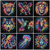 (Multi-Style)Colorful Neon Animals Collection-14CT Stamped/Counted Cross Stitch 30*30cm