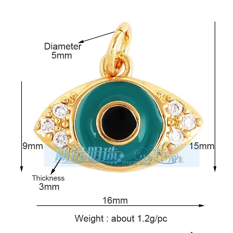 1 Piece Copper Zircon Devil’s Eye Pendant Jewelry Accessories