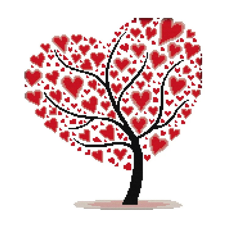 Heart Tree 14CT Printed Cross Stitch Kits (35*33CM) fgoby
