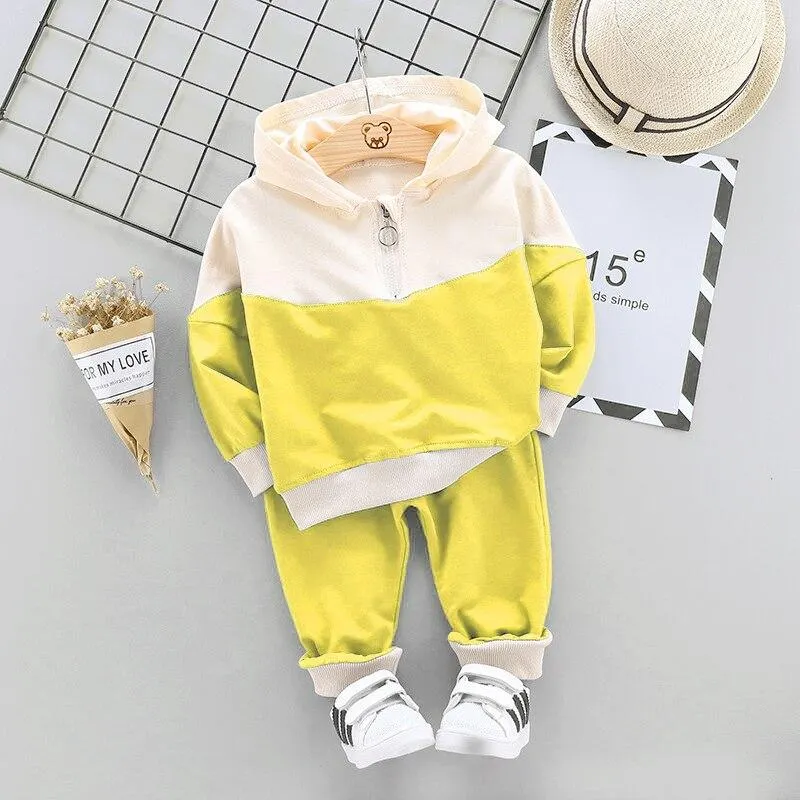 Sport Clothing Set Toddler Boys Hooded Sweatshirt Fashion Baby Tracksuit Casual Set Long-sleeves Boys Girls Clothes 1 2 3 4 Year