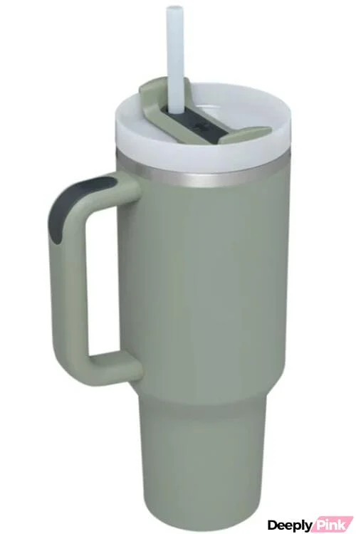 Stainless Steel Tumbler with Upgraded Handle and Straw
