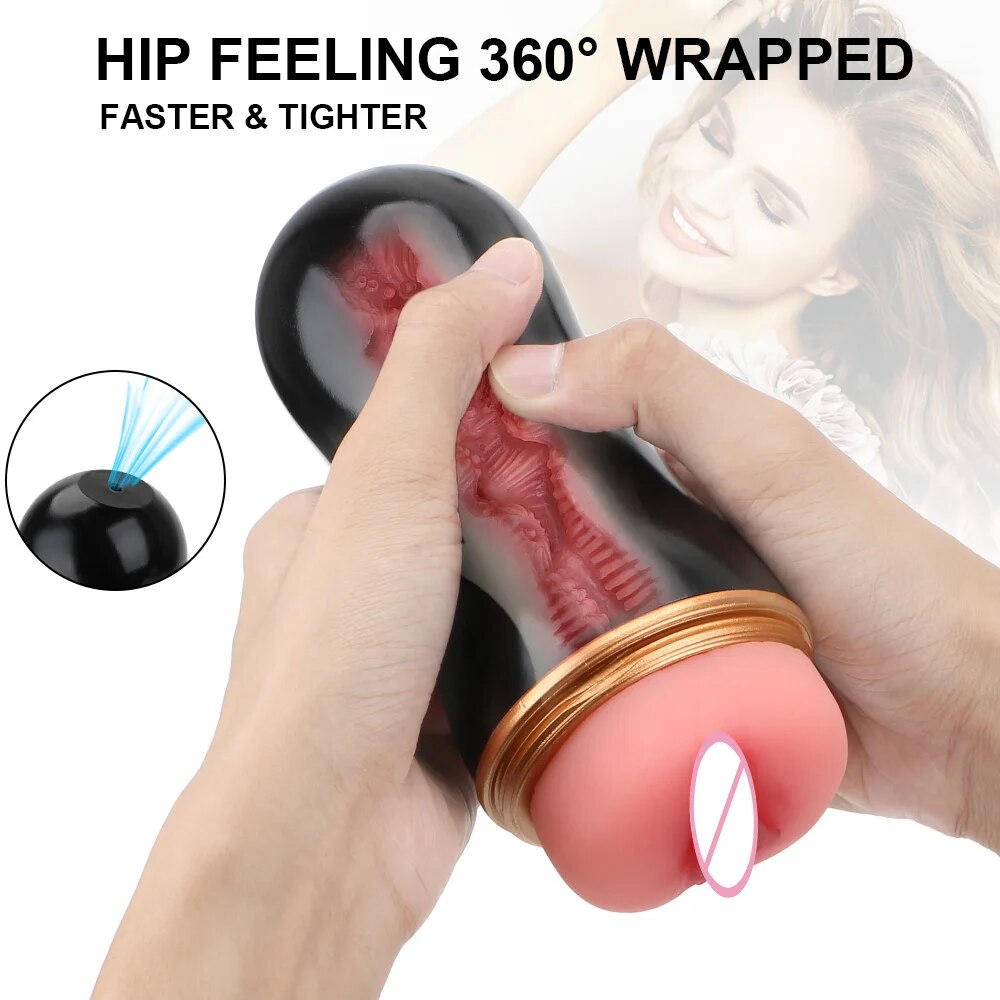 Realistic Male Masturbation Cup for Men, Silicone Pocket Pussy Vagina Sex Toy