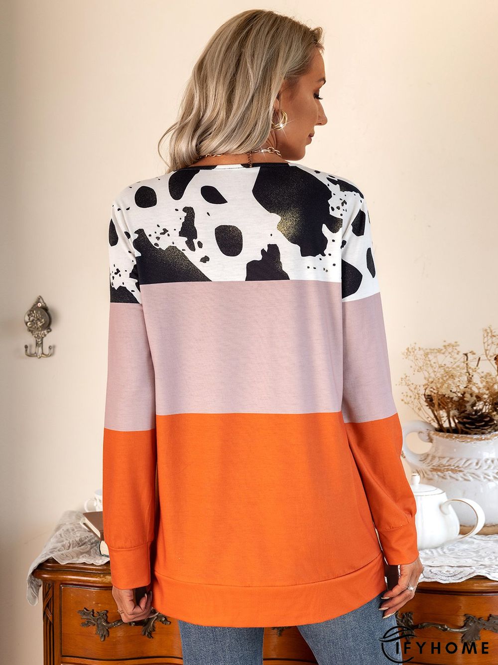 Casual Long Sleeve Tunic Sweatshirt | IFYHOME