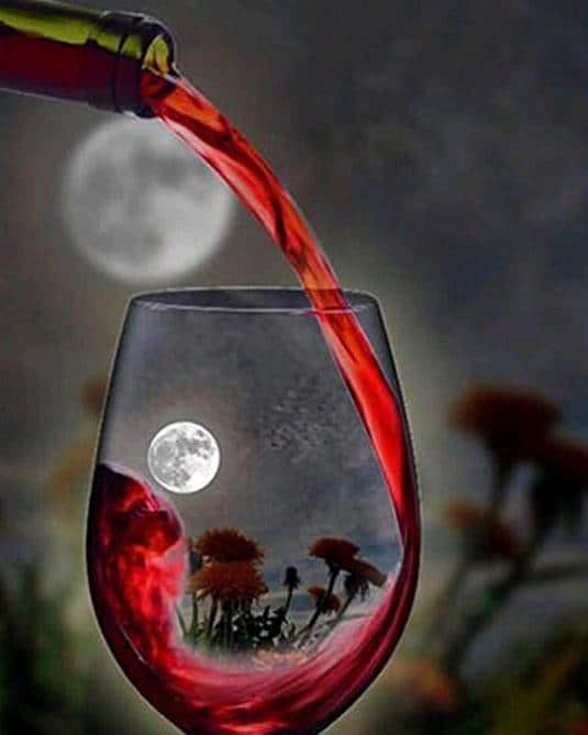 

Wine Glass And Moonlight – Paint By Numbers - 40*50CM, 501 Original