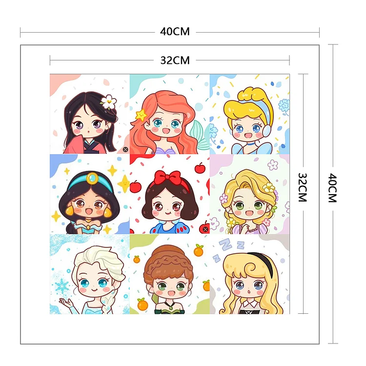 Cartoon Anime Character - Disney Princess 11CT Stamped Cross