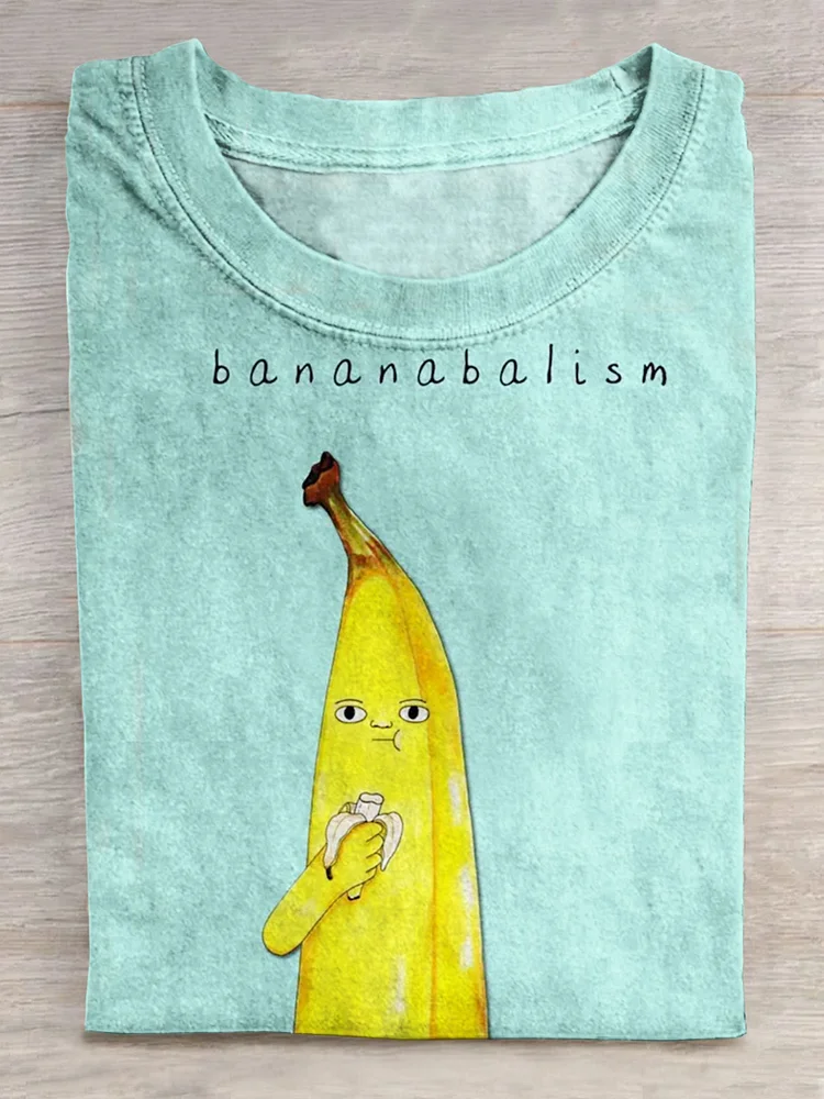 Unisex Funny Bananabalism Art Print Casual T-shirt