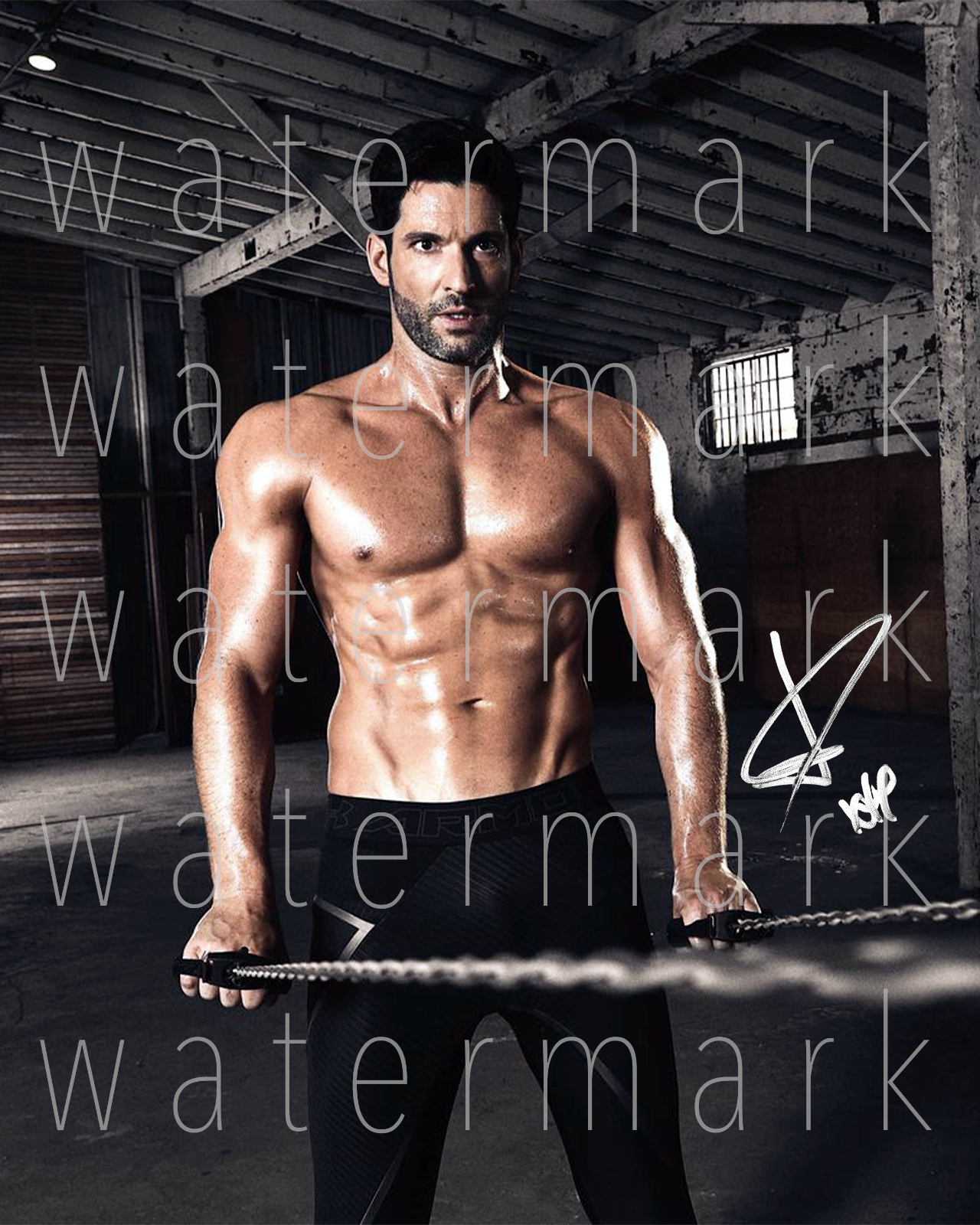 Lucifer Tom Ellis sexy signed 8X10 print Photo Poster painting picture poster autograph RP