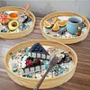 Wooden Butterfly Diamond Painting Serving Tray with Handle for Coffee Table