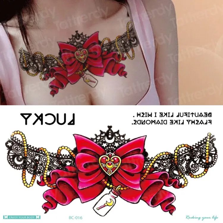 under breast tattoo underboob tatouage temporaire femme sexy tattoo sticker women wing flower large fake tatoo sternum girls