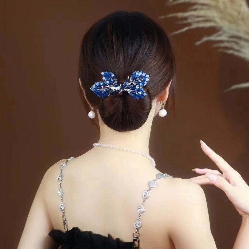Women’s Minimalist Peacock Feather Flower Alloy Plating Inlay Rhinestones Hair Band