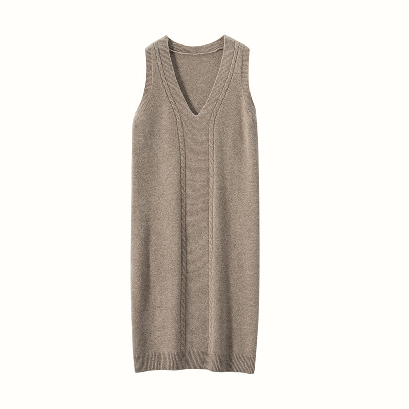 Vest Style Women's Cashmere Dress REAL SILK LIFE
