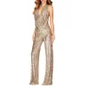 Women's Sequin Sleeveless Halter Slim Jumpsuit