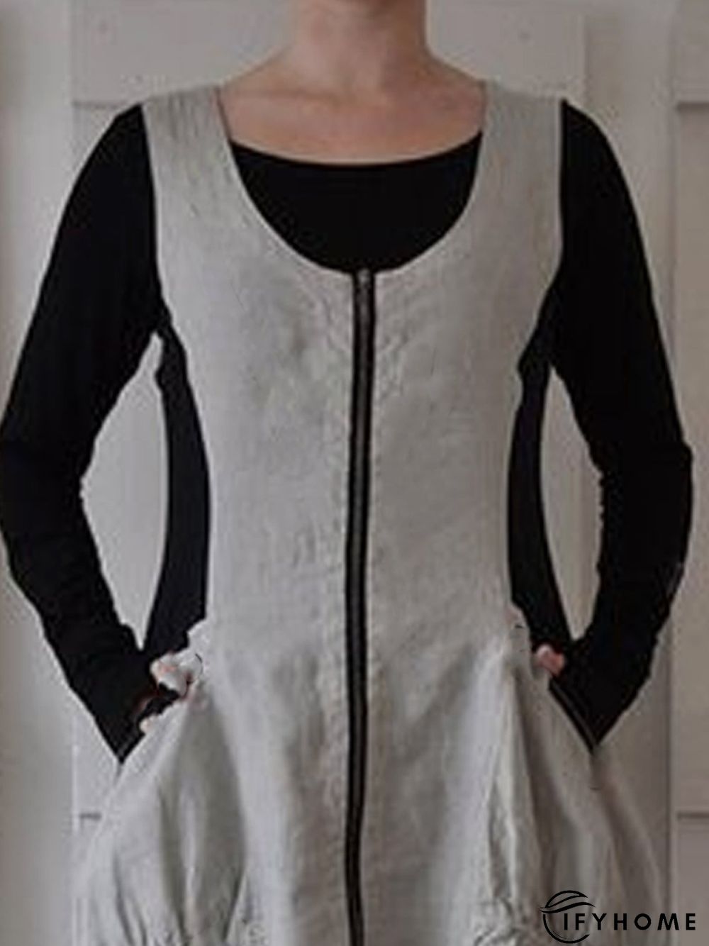 Cotton-Blend Sleeveless Weaving Dress | IFYHOME